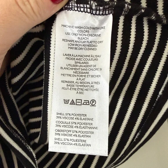 Maeve Striped Black and White Tank Top - Picture 3 of 4